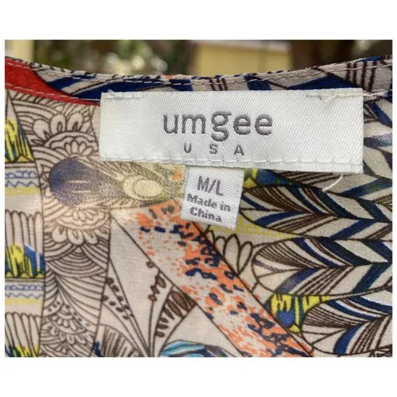 Umgee open semi-sheer cardigan kimono M/L - Picture 6 of 6